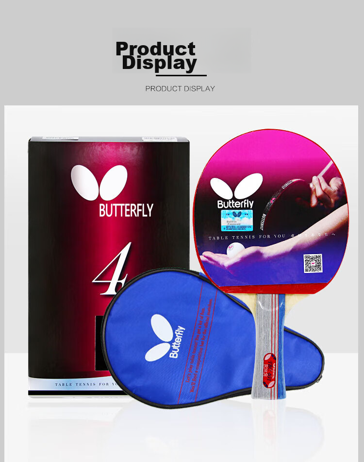 BUTTERFLY 6-Star Table Tennis Racket [Double-Sided Reverse Rubber] Professional Pure Wood Blade 601 Penhold Grip, Includes Racket Case 8