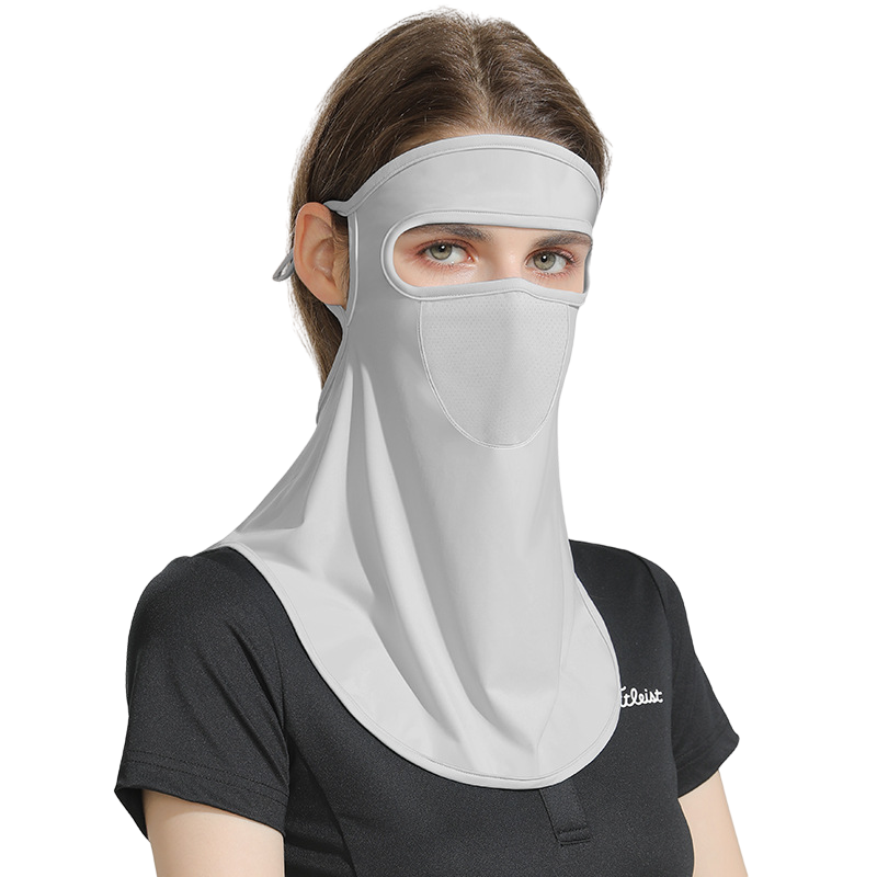 GLO-STORY Sun Protection Face Mask for Women, Full Face Sun Protection Mask for Outdoor Cycling And Golf, Ice Silk Thin Face Covering Face Mask WKZ214013 Arctic Gray