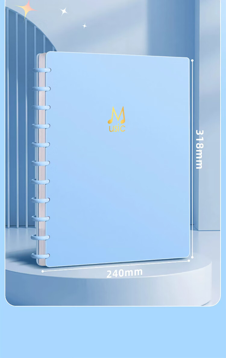 SUNWOOD 30 Sheets 60 Pages A4 Mushroom Clip Music Folder, Sheet Music Folder Document Holder, Guitar And Guzheng Score Folder, Staff Paper Folder, 1387-30 Pink 8