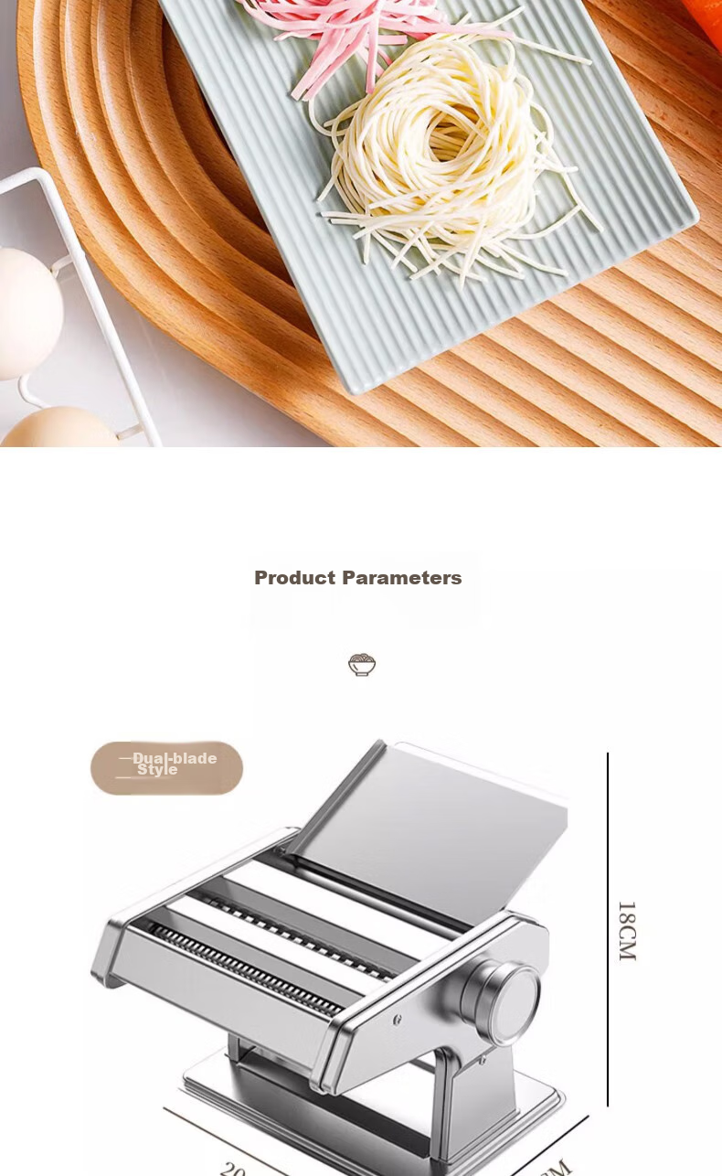 Jingmao Noodle Maker for Home Use, Small Stainless Steel Noodle Press Machine, Hand-Cranked Multi-Functional Dough Roller And Pasta Maker 19