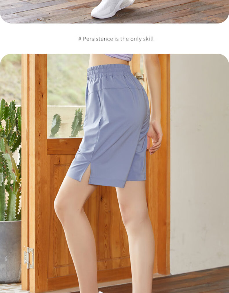 XUEXIMAN Yoga Sports Shorts for Women, Loose-Fitting Slimming Breathable Fitness Casual Pants Running Training Summer Cool Mid-Length Shorts 13