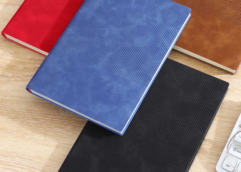 Zuolanzhe B5 Business Notebook, Stylish Customizable Soft Leather Cover Journal, Thick Stationery Notebook, Diary, Work Log, Meeting Record Book, Red 7