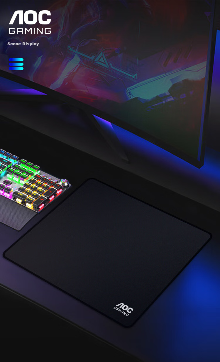 AOC Gaming Mouse Pad Medium Size 300*250*4mm Thickened with Locked Edges for Office Keyboard Computer Desk Pad Black Textured M200 Control Versio 6