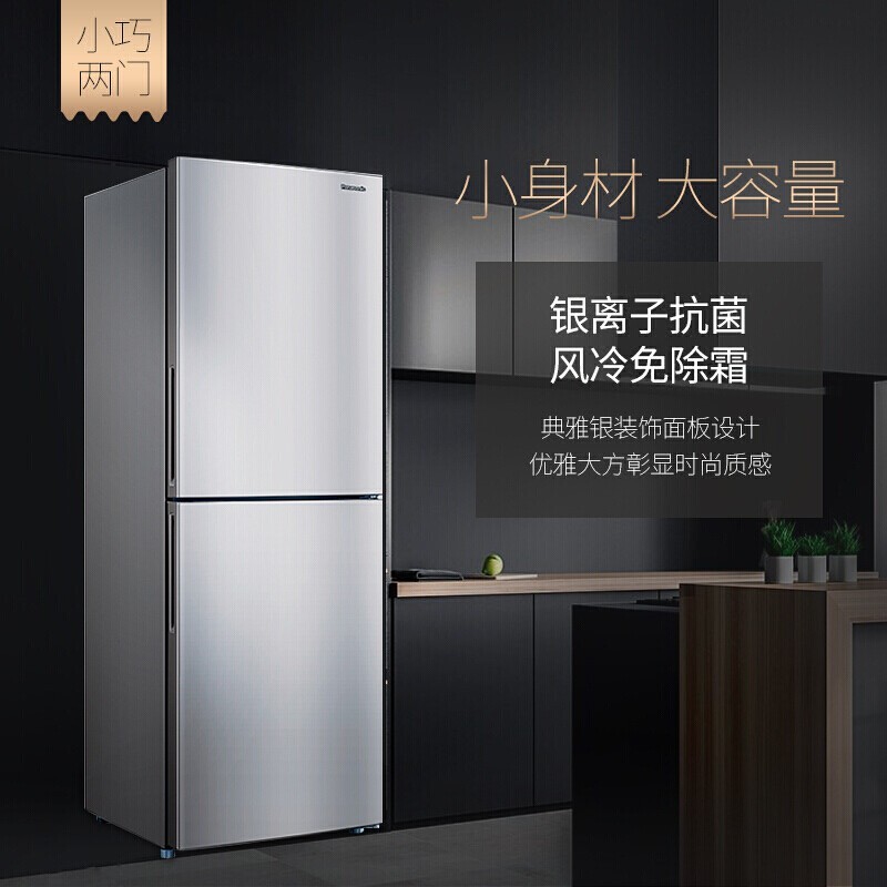 松下（Panasonic）双门冰箱240升节能双开门电冰箱家用银离子去味除菌风冷无霜典雅银优选NR-EB24WSP-S以旧换新