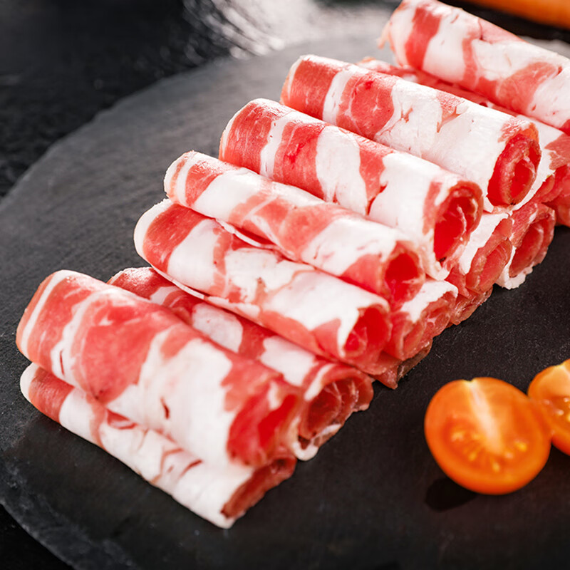 东来顺 内蒙古羔羊原切肋排羊肉片400g 火锅羊肉卷 清真中华老字号