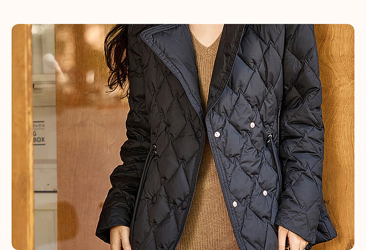 Dme [Warm And Cozy] Winter Lightweight Fluffy 90% Duck down Jacket with Elegant Lapel Collar And Short Style Women's Coat 3