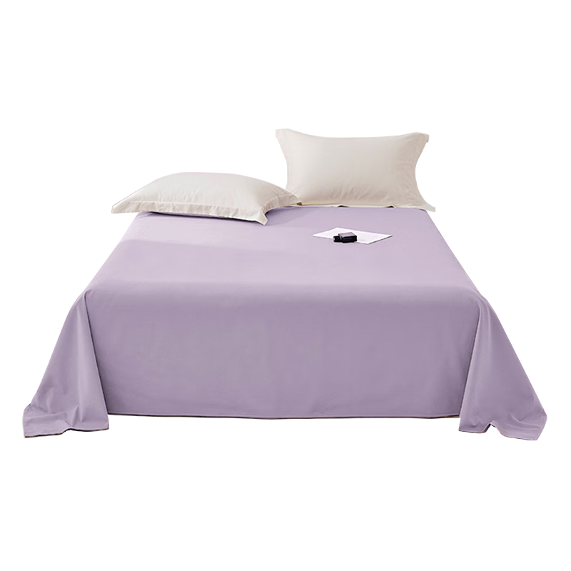 JD Original 100% Pure Cotton Bed Sheet, Single Piece, Class A Antibacterial Double-Size All-Cotton Bed Cover, 230x250cm, Grape Purple