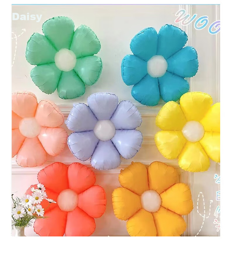Duomeiyi Birthday Scene Decoration Balloons for Children, Boys And Girls, Daisy Sun Colorful Multi-Color Aluminum Foil Balloons, 5-Piece Set 6