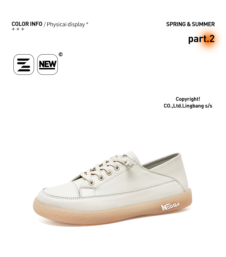 ZHR Casual Shoes for Women, Genuine Leather, Slip-On, Jelly Sole, Comfortable, Versatile, Sports, No-Tie Flat White Shoes for Students, A77, Beige, Size 37 1