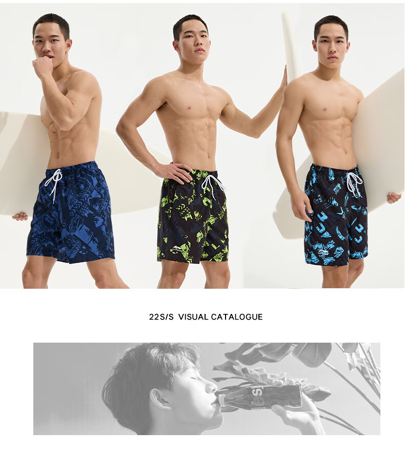 Li-Ning Swimming Trunks for Men, Quick-Drying Sports Swim Shorts, Anti-Embarrassment Knee-Length Beach Shorts, Breathable And Anti-Exposure, for Seaside Vacation, 836 Blue, Size M 16