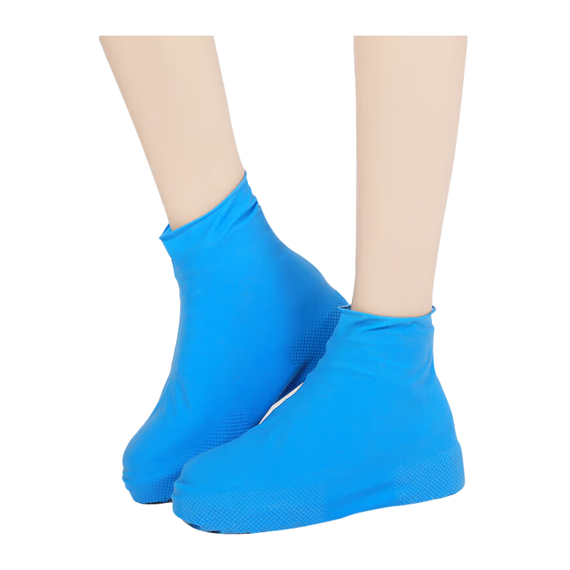 Joytour Shoe Covers, Rain Boots, Waterproof Shoe Covers, Protective Shoe Covers, Latex Shoe Covers, Blue, Size L, 1 Pair