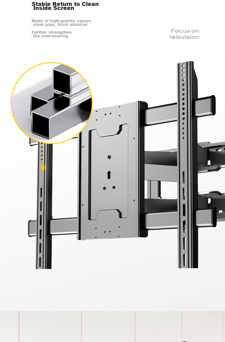 Junao Universal TV Extendable Mount, 40-100 Inch Rotating Bracket, Built-In TV Stand, Large Screen Wall-Mounted Universal Bracket for Multiple Brands of TVs, 75/85/98 17