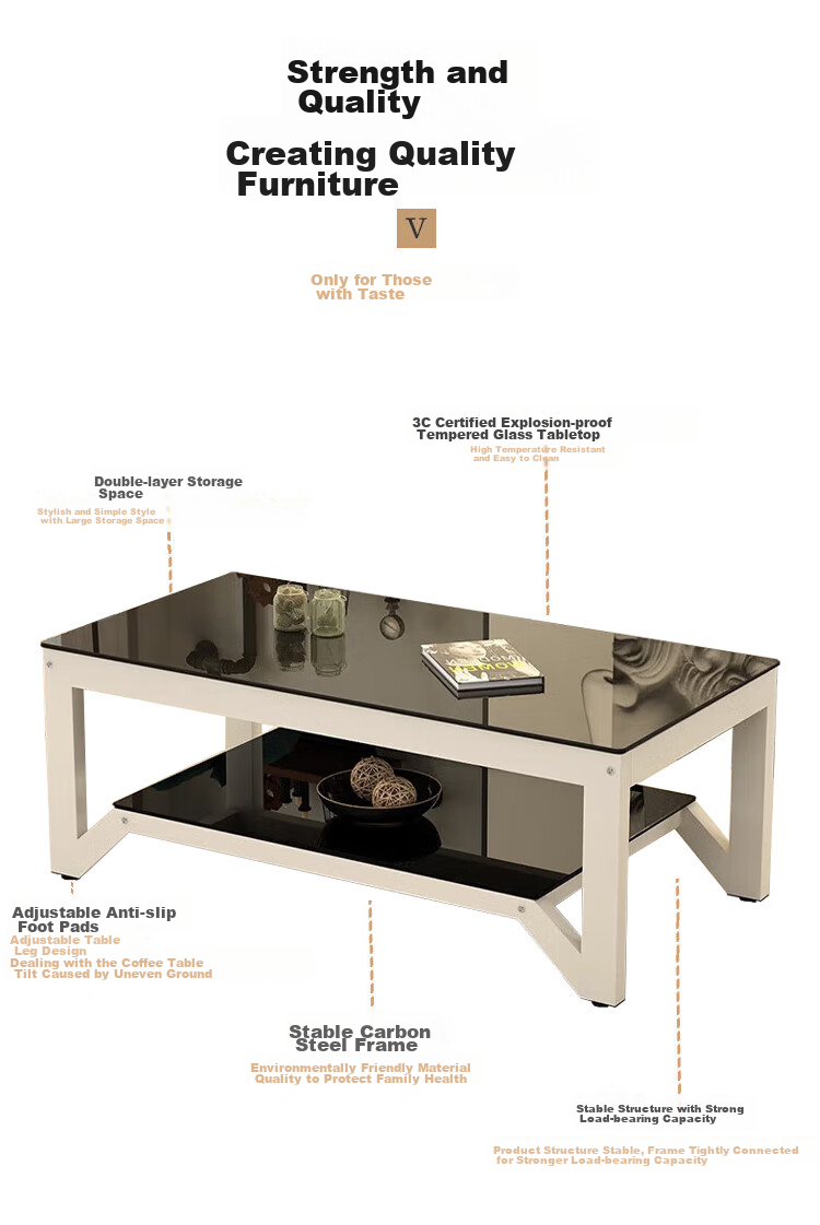 Fanshe Coffee Table, Living Room Coffee Table, Office Coffee Table, Home Living Room Glass Small Apartment Sofa Coffee Table, Modern And Simple 2