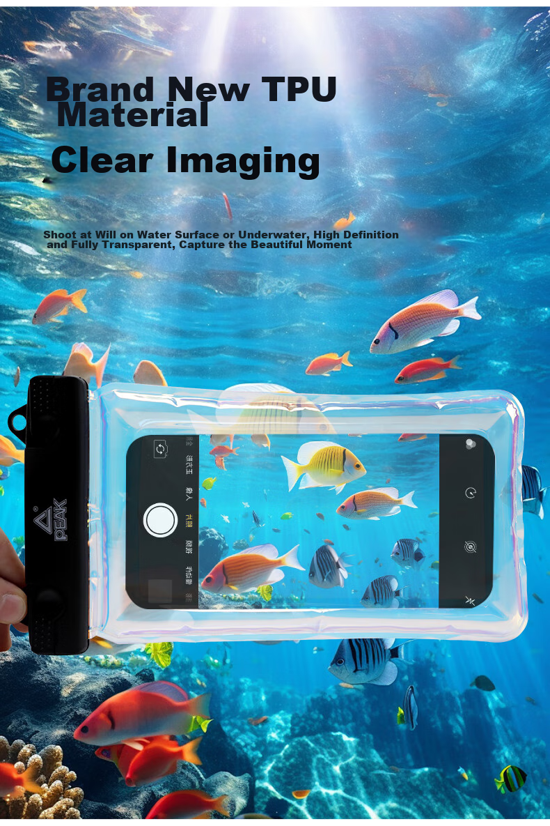 PEAK Waterproof Phone Case, Touchscreen Compatible, Waterproof Pouch for Swimming And Rafting, with Lanyard And Neck Strap, Rain Protection Case for Food Delivery Riders 5