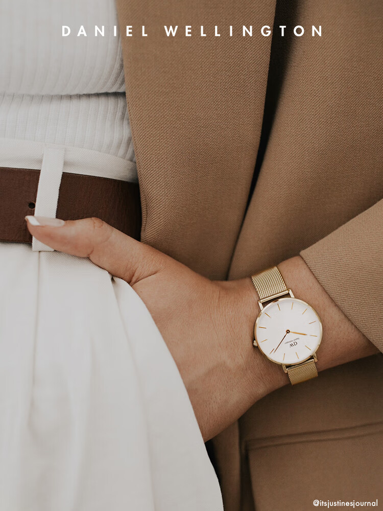 DanielWellington DW Ladies Watch, Light Luxury Gold-Plated Simple Quartz Wristwatch for Women, Birthday Gift for Girlfriend, DW163 1