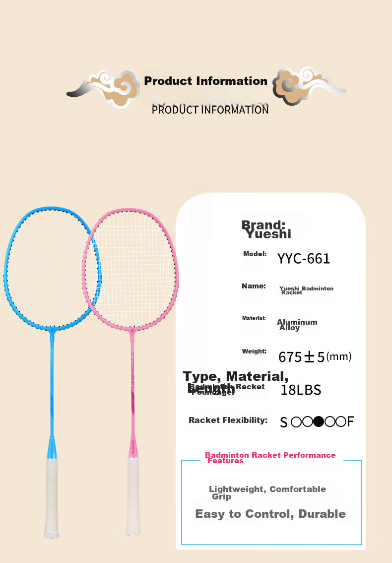 ENPEX Badminton Racket Set, Durable And Ultra-Light, for Adults And Students, Double Rackets YYC-661 with 101-3 Shuttlecocks Included 9