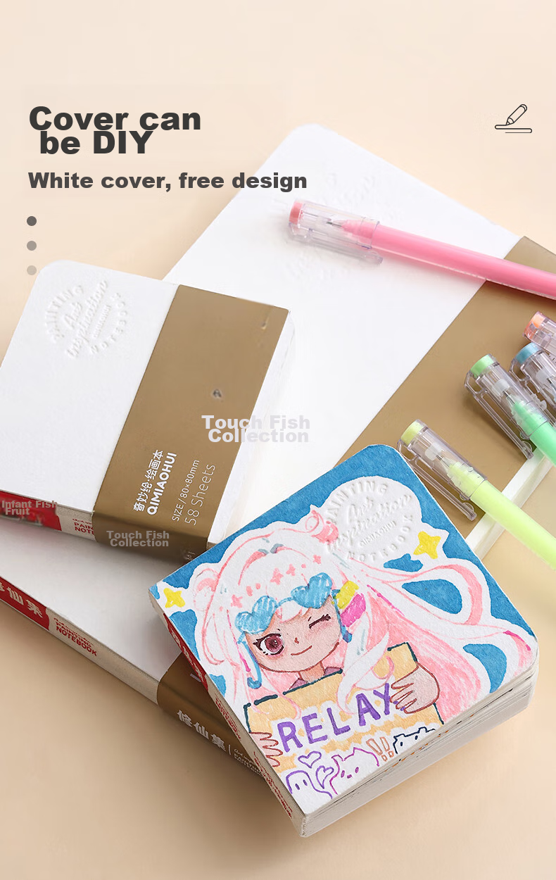 DiLe Fishing Collection, Wonderful Drawing Sketchbook, Flip Book, 200g Extra Thick Acrylic Marker Paper, Compact And Portable DIY Pocket Notebook, LG-24486 2