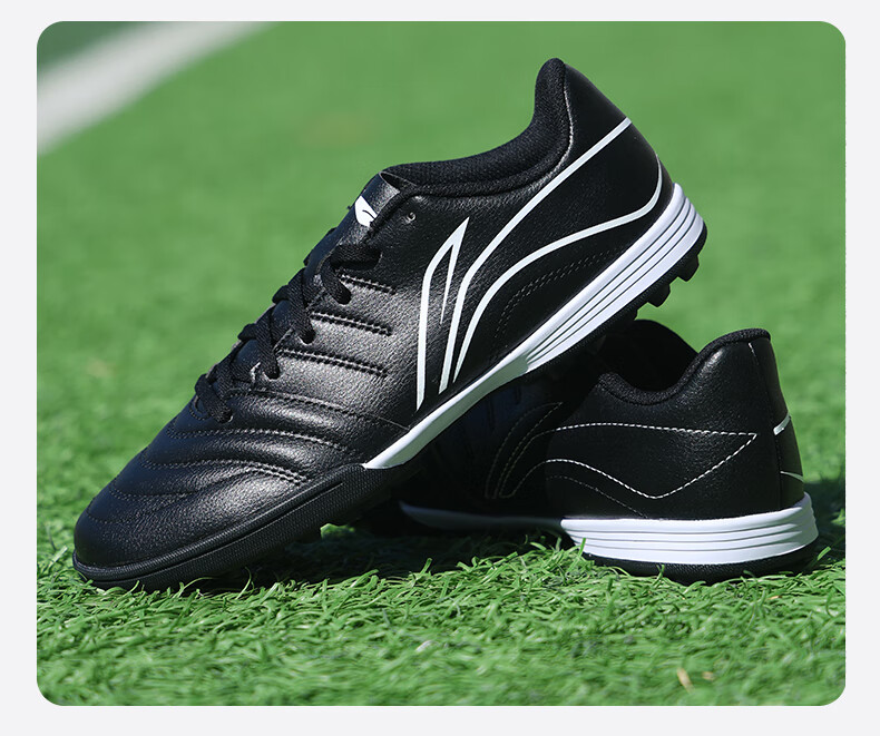 Li-Ning Soccer Shoes for Men, Women, Adults And Children, TF Turf Cleats, Professional Training Football Boots, Non-Slip Wear-Resistant Cleats for Youth, Black, Size 44 20
