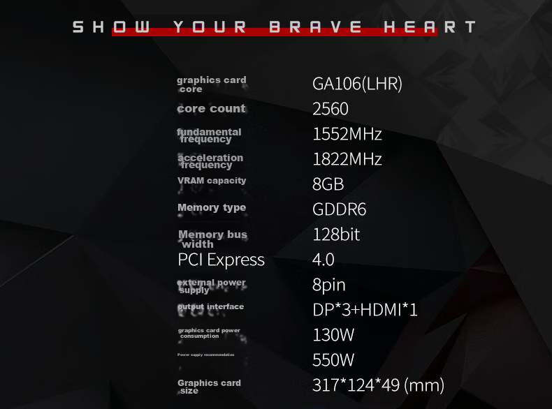 MAXSUN GeForce MS-RTX3050 TRB 6G DLSS Gaming/Professional Design/Streaming Graphics Card 3