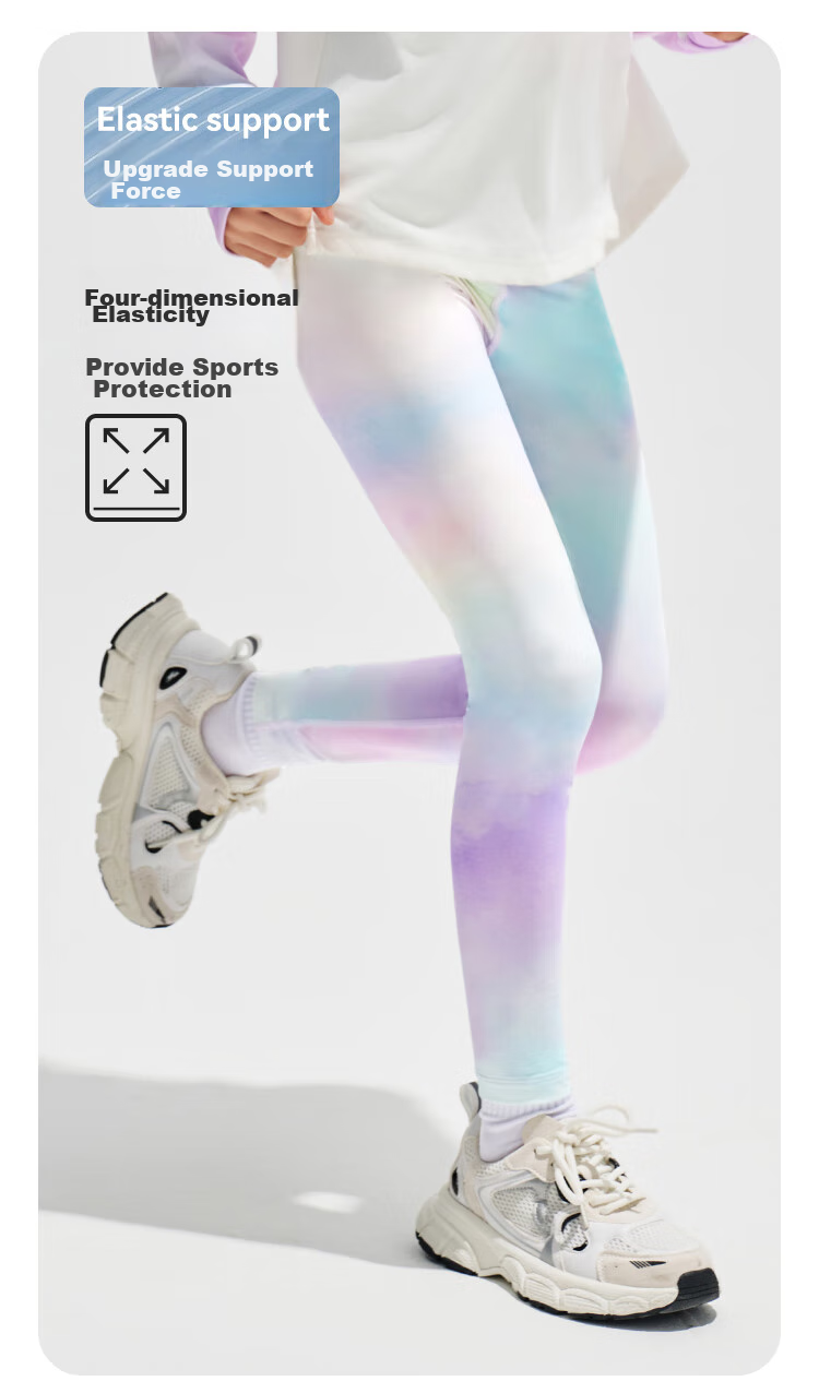QQ DUCK Children's Clothing Girls' Leggings Yoga Workout Pants Student Wear Colorful Purple; Size 165 7