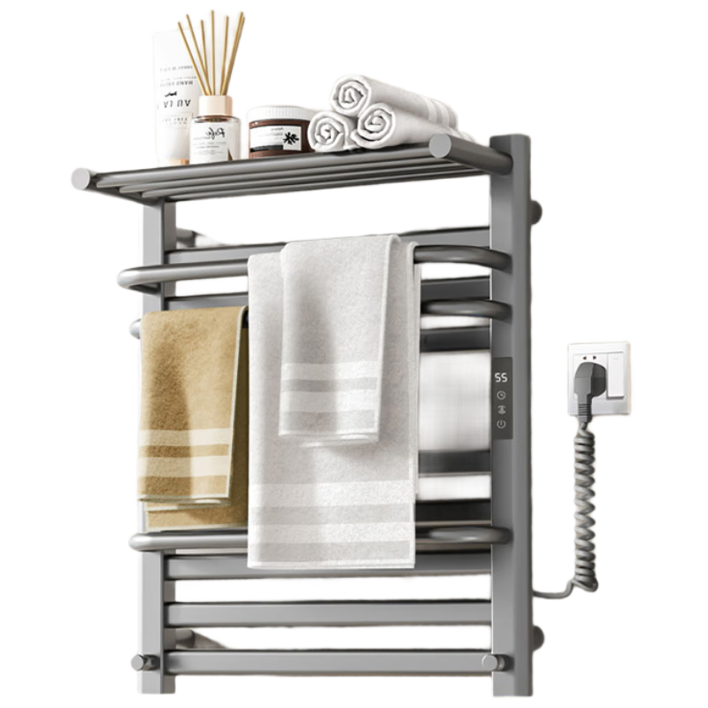 JD Original Warm Cloud Pro Electric Towel Rack Smart Model, Carbon Fiber Heating Bathroom Towel Dryer with Installation, Space Gray