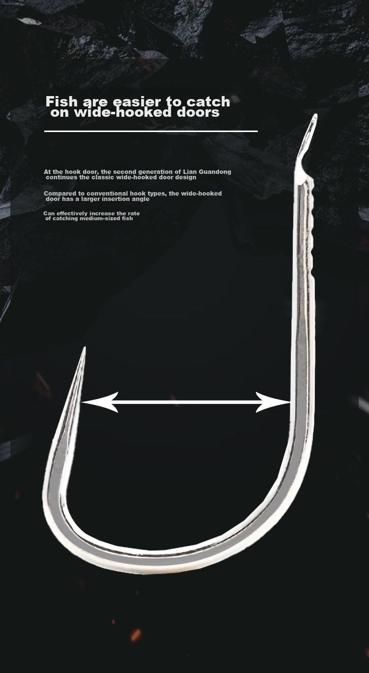 BKK Guandong Second Generation Boneless Wide-Handle Wide-Hook Carp And Bighead Carp, Flower White Carp Pre-Tied Finished Product with Double Hooks 4
