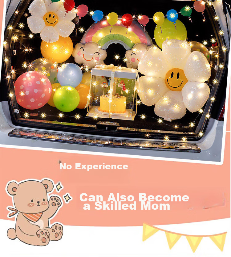 Gongxun Birthday Scene Decoration Trunk Surprise, Adult And Children's Balloons, Rainbow Trunk 7