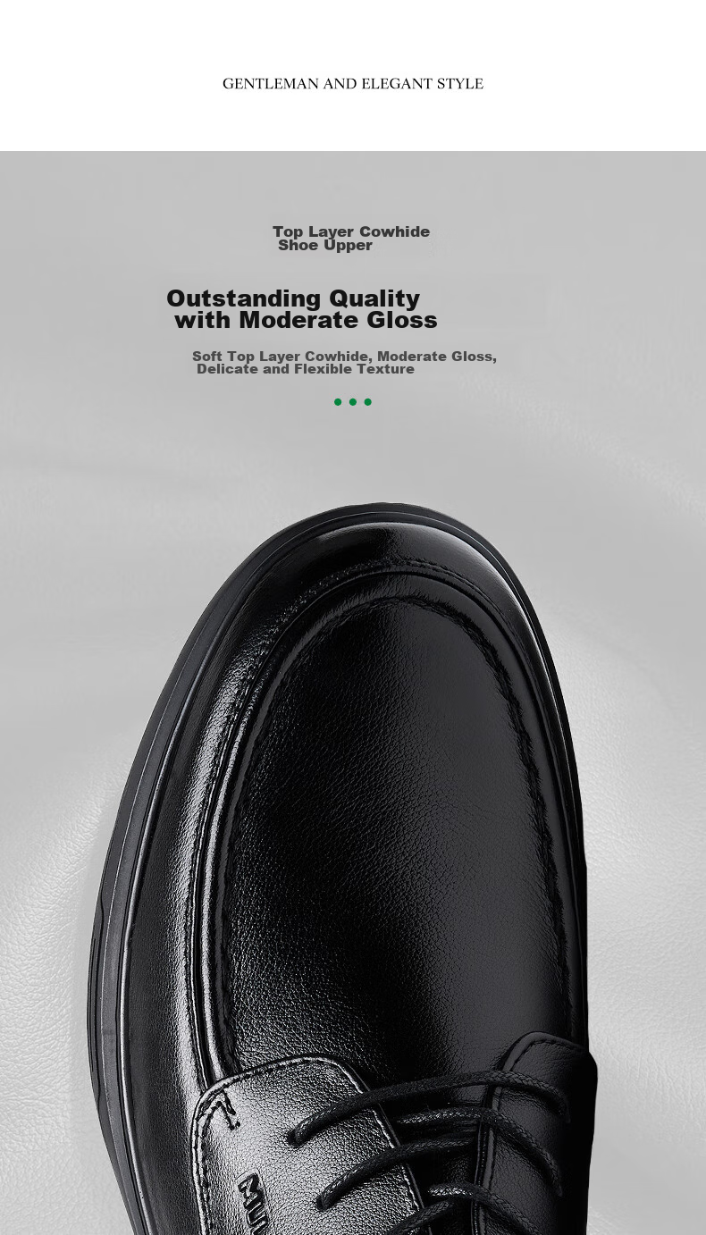 MULINSEN Men's Leather Business Casual Shoes, Breathable Soft-Soled Middle-Aged Dad Shoes L3241012 6