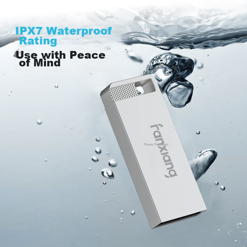 USB-накопитель FANXIANG F206, 4GB, USB 2.0, металлический корпус, серебристый, водонепроницаемый, противоударный