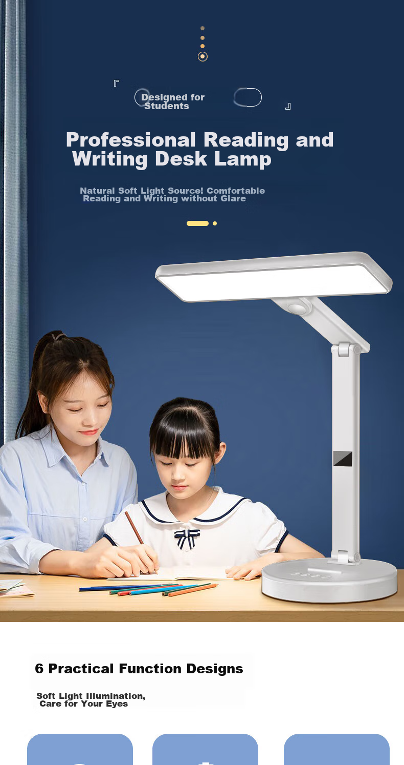 Jingqian Desk Lamp, Eye Protection Light for Students And Children, Full Spectrum Lamp, Specialized for Study, Reading Light, Dormitory Bedroom Bedside Lamp 1