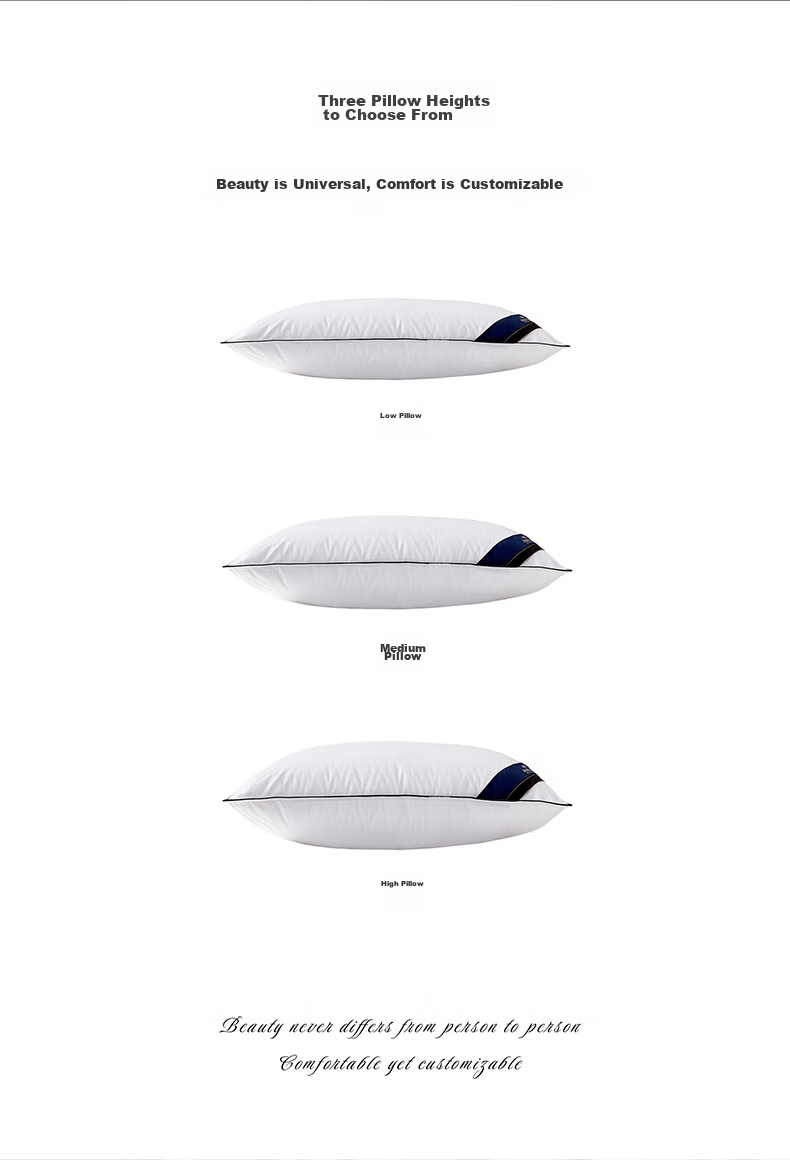 Canasin Hilton Hotel Pillow, High-Elastic Fiber Pillow Core Ultra-Soft Sleep Pillow, 48*74cm Low Pillow, Single Piece 14