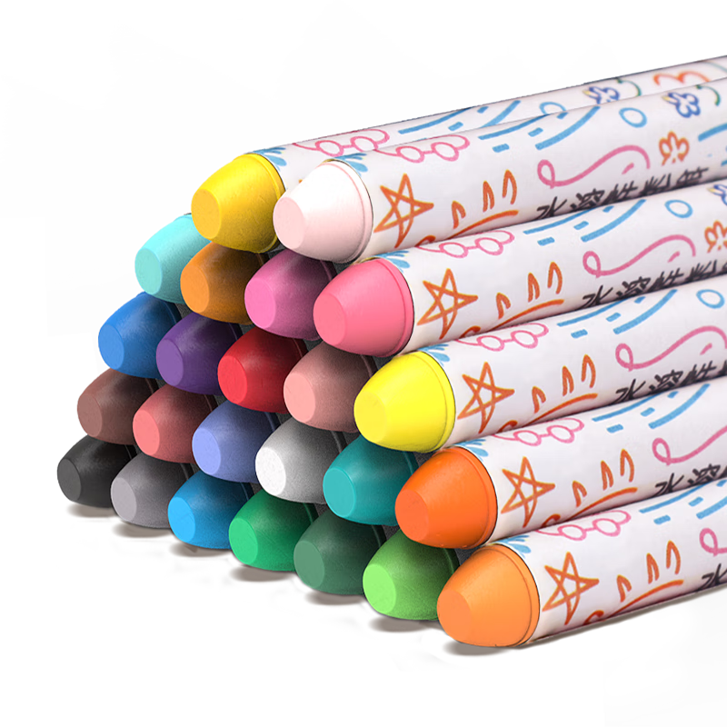AUCS Colored Water-Soluble Dust-Free Chalk, 24 Pieces/box, Non-Toxic, Clean Hands, Colorful, for Home, Kindergarten, Children, Primary School Students, Doodling, Green Board, Blackboard Report Writing, Teacher-Specific