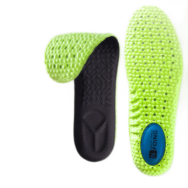 IQGD, 2 Pairs, Odor-Resistant Insoles for Men And Women, Sports, Mugwort Antibacterial Shock-Absorbing Breathable Military Training Soft Elastic Style, Size 45-46