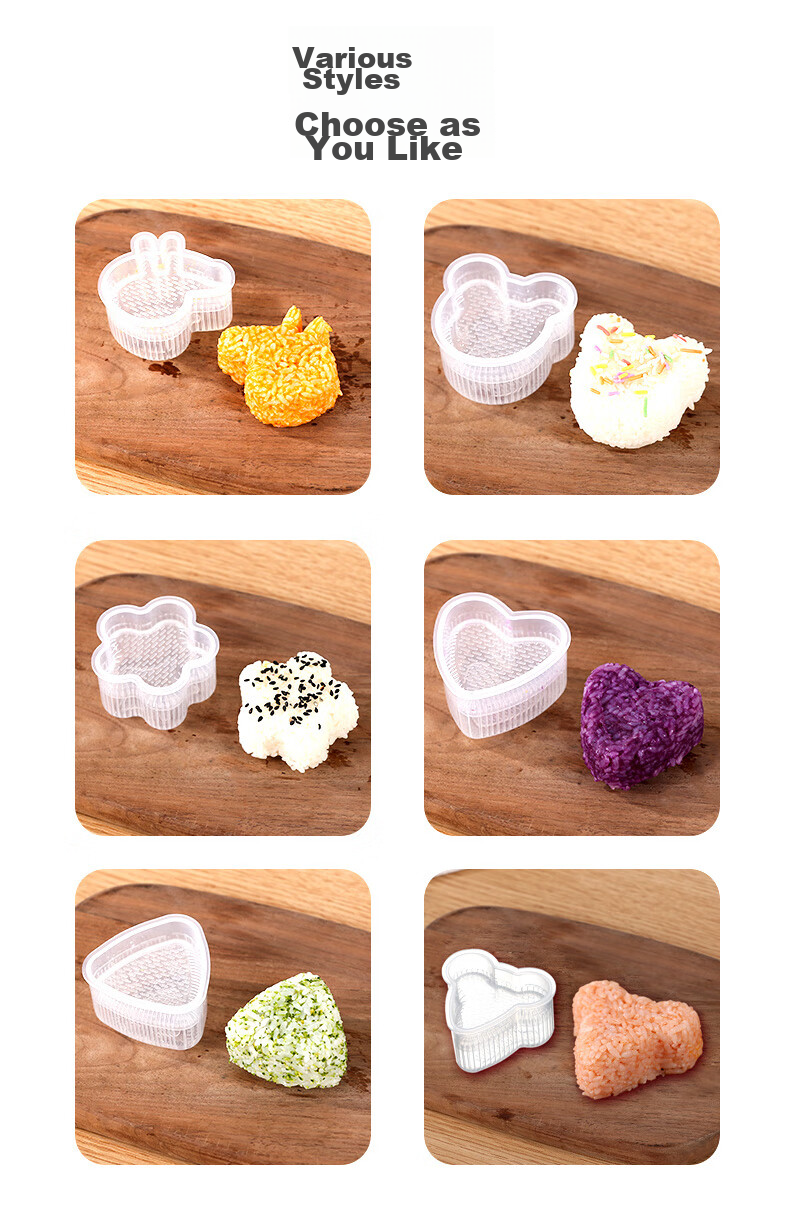 COOKSS Rice Ball Mold, Sushi Tool Set, Children's Supplementary Food Mold, Triangular Baby Food Rice Ball Maker 6