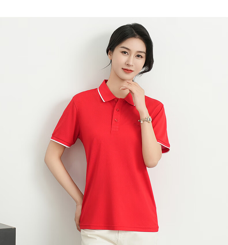 ROMON Ice Silk Short-Sleeve T-Shirt for Women, Summer POLO Collar Undershirt, Casual Business Commute Workwear, Cool-Feeling Lapel Top 13