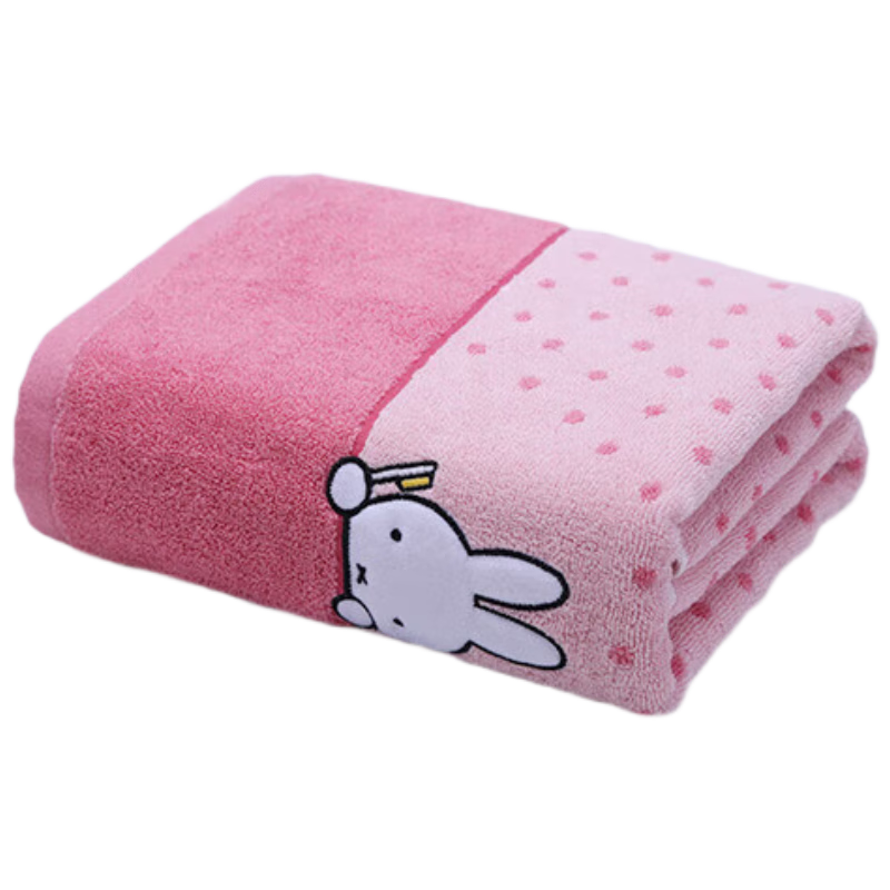 KING SHORE Towel, Miffy Series, Pure Cotton Sports Absorbent Bath Towel Cartoon Shower Wrap, Red 150*80cm