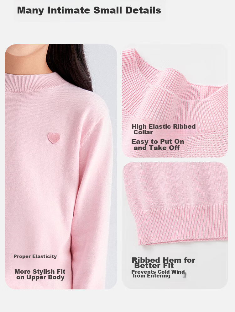 BALABALA Balaone Kids Sweater Girls 2025 Spring Autumn Pullover Knitwear 208325103003 5