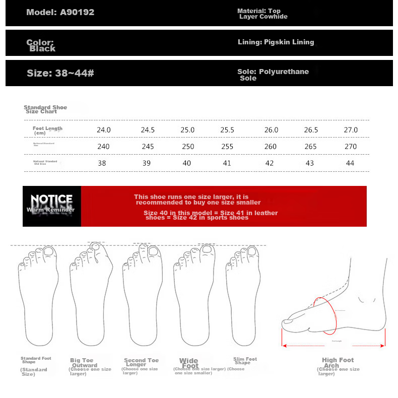 LAORENTOU Business Casual Leather Shoes for Men, Spring And Autumn Breathable Soft-Soled Cowhide Formal Wedding Shoes Dad Shoes A90192 Black Size 38 6