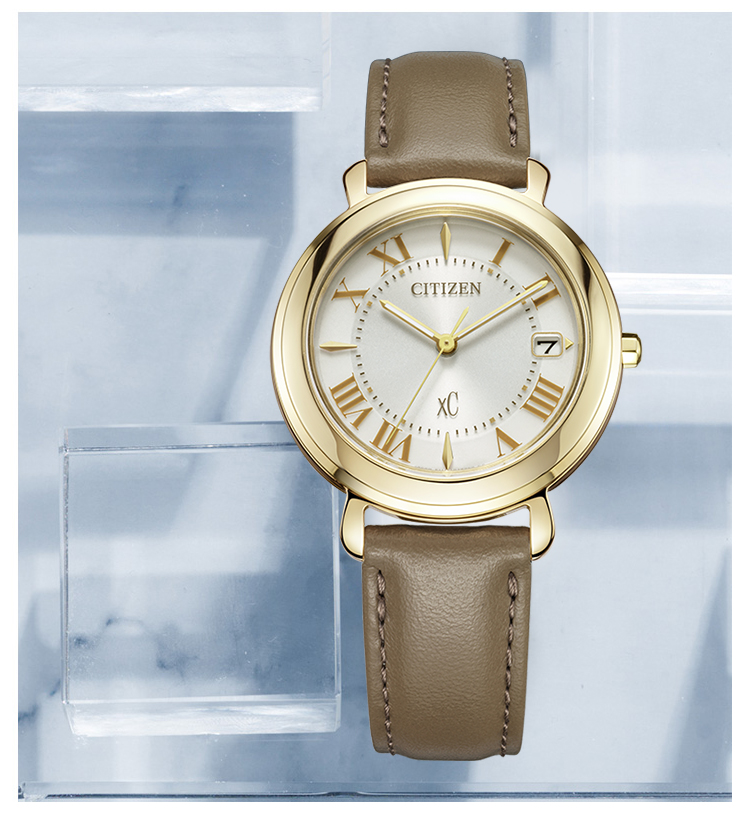 CITIZEN Watch for Women, Japanese And Korean Style, X Series, Eco-Drive, Date Display, Leather Strap, Fashionable Gift for Girlfriend, EO1203-03A 2
