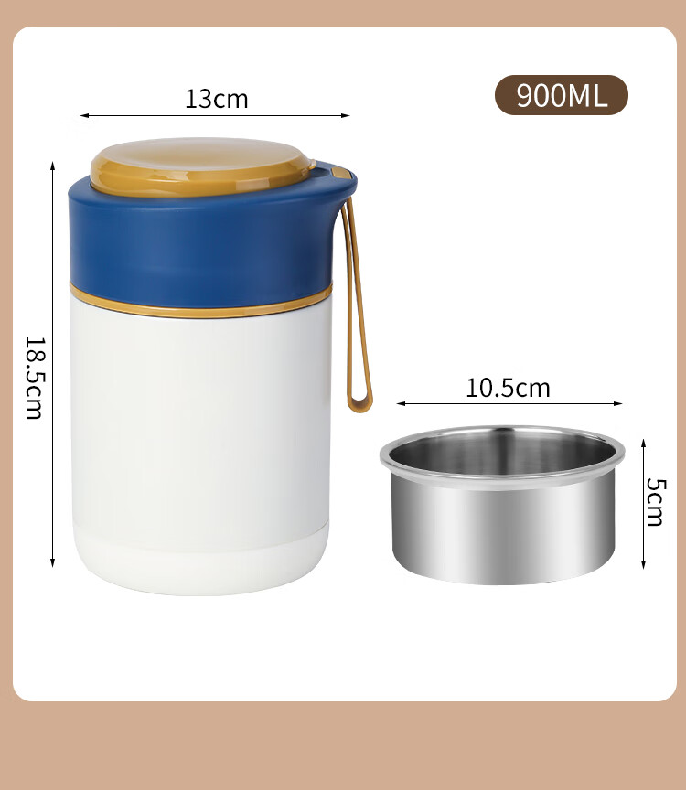GuofengG Stainless Steel Insulated Food Container with Lid, 2.2L Large Capacity, Thermal Lunch Box for Students And Office Workers 2