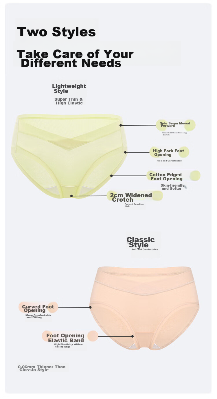 PurCotton Maternity Underwear, Knitted Low-Rise Pure Cotton Panties, Specialized for Pregnancy And Postpartum, Triangle Briefs, 2 Pieces, Skin Color + Pink, Size L 14