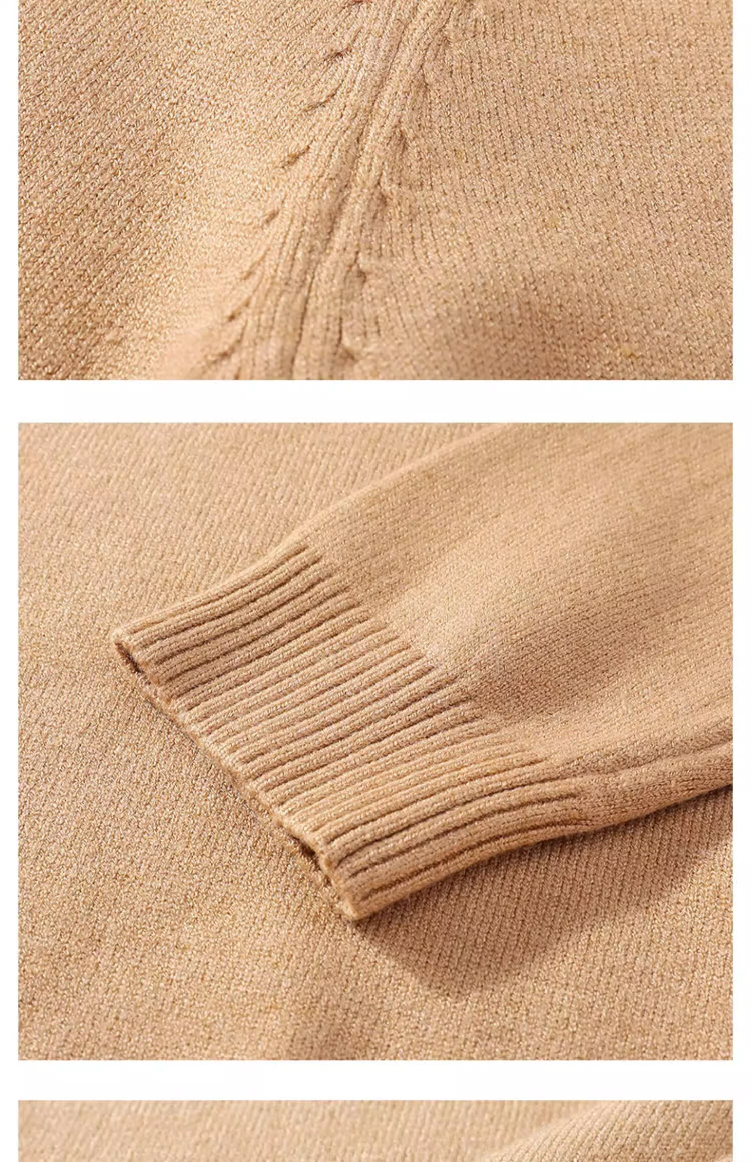 GENIOLAMODE [Aorui Peng Endorsed] Men's Sweater, Winter Warm Round Neck Base Layer Inner Wear Knitted Sweater, Khaki, 3XL 11
