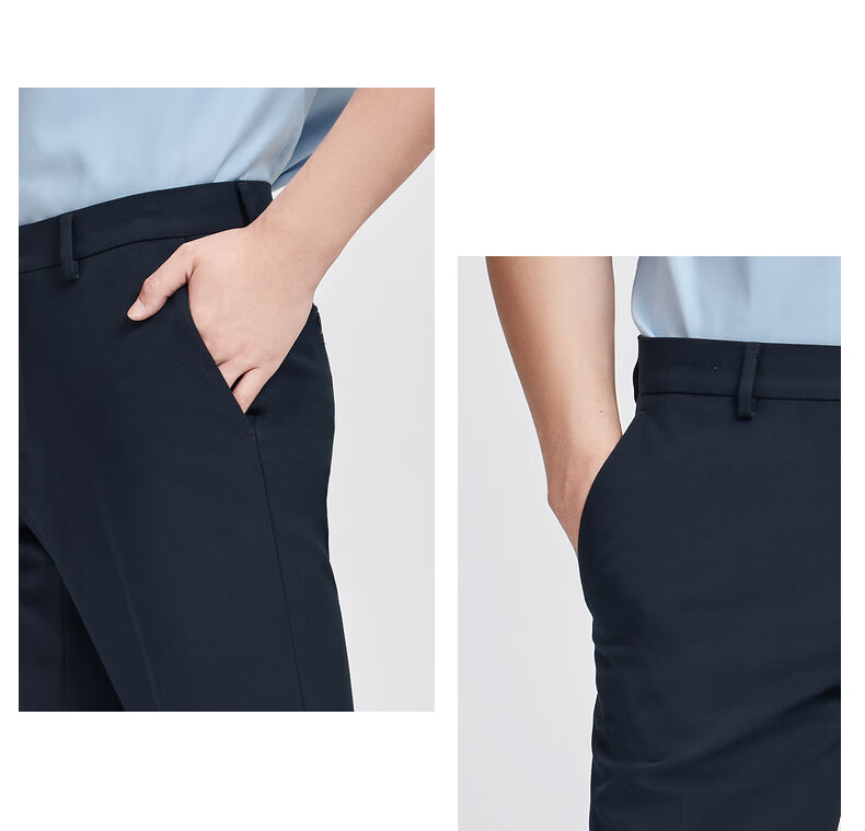 Goldlion Thermal Autumn Winter Warm Slim Fit Business Formal Trousers Men's Dark Blue 34 9