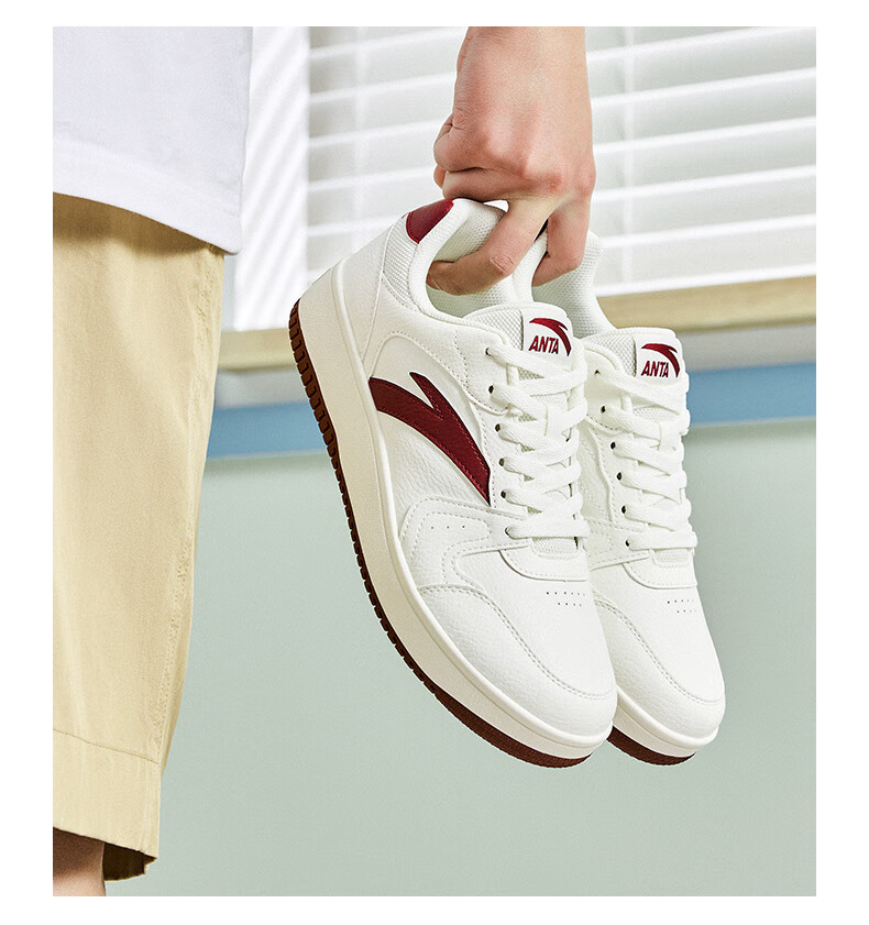 Anta Origin Year 2.0 | Men's Thick-Soled White Sneakers, Breathable Retro Casual Sports Shoes for Couples, Summer Height-Increasing Sneakers 18
