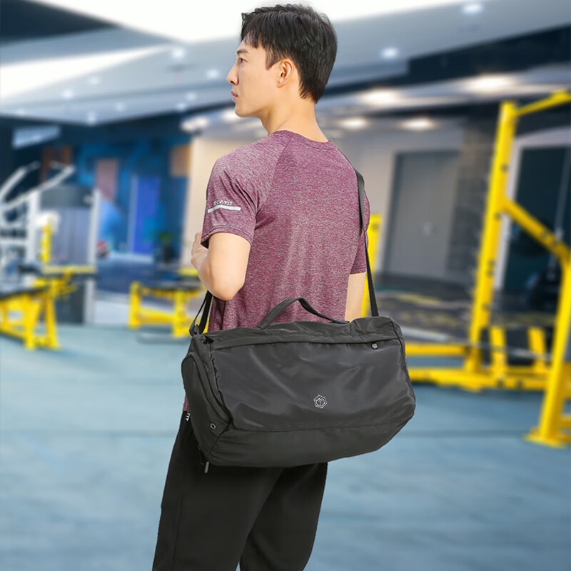 JD Jingzao Large Capacity Yoga Fitness Travel Bag Multifunctional Sports Storage Bag Black (Convertible Backpack, Crossbody, Handheld) 15
