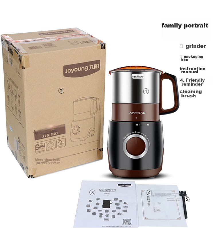 Joyoung Grinder, Home Food Processor, Grain Dry Grinding Machine, Ultra-Fine Electric Stainless Steel Powder Maker, Chinese Herbal Medicine Small Grinder JYS-M01 14
