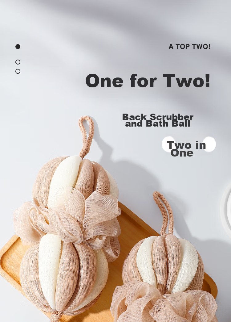 Creative Art Bath Scrubber Loofah [2-Pack], Bath Bar, Back Scrubber, Long Strip, Men's Shower Sponge, Exfoliating Tool 1