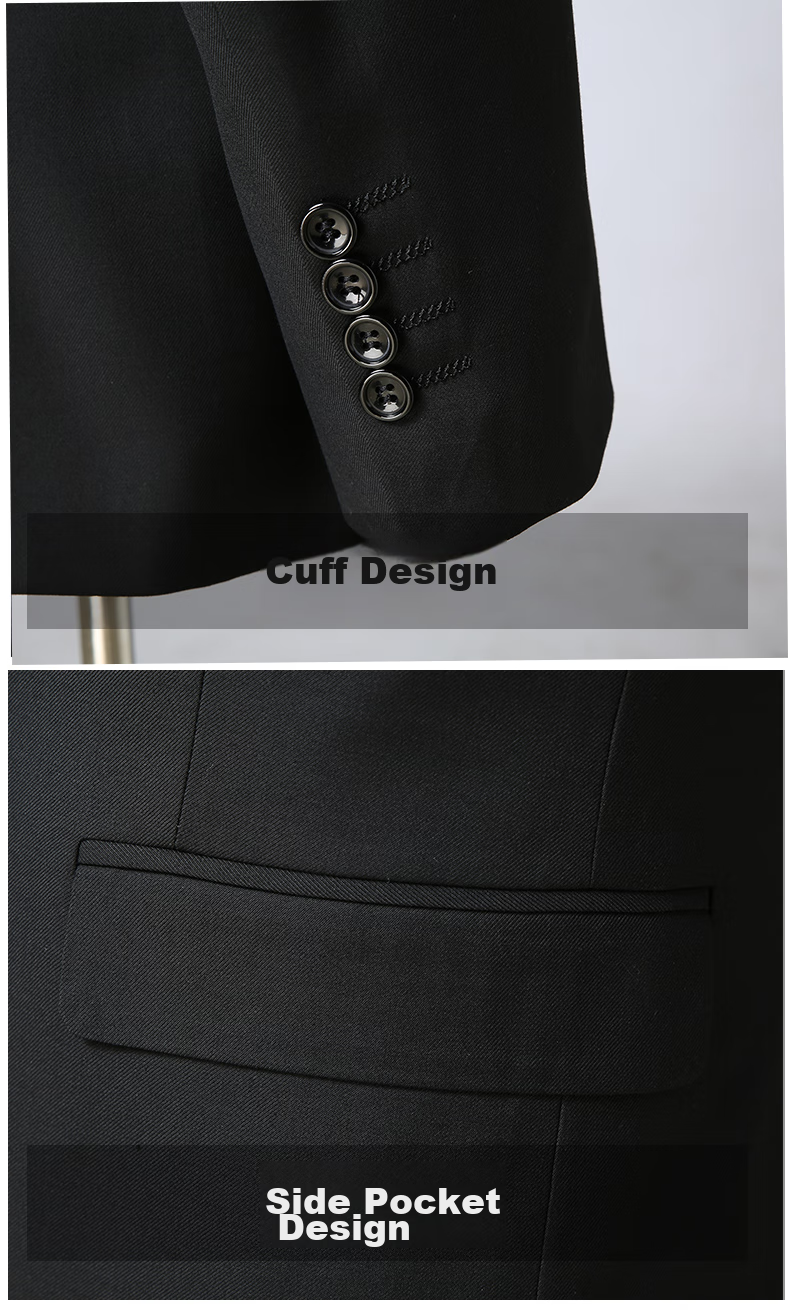 ROMON Men's Suit Set, All-Season Slim Fit Professional Formal Wear, Business Attire, Groom's Wedding Outfit, Menswear 14