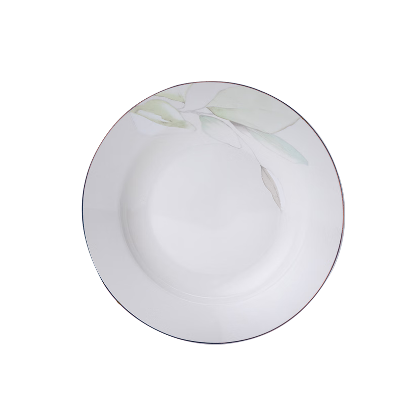 JD Original Ceramic Plates, Deep Dishes for Meals And Serving, Microwave Safe, Spring Intention Design, 8-Inch Soup Plates, Set of 2