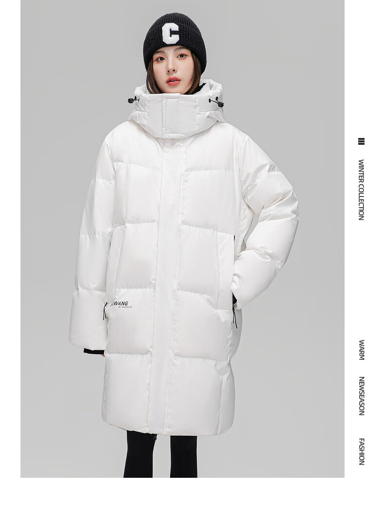 Yalu Women's Mid-Length down Jacket, 2025 New Winter Style, Red Warm Korean Fashion Casual Hooded Coat for Wome 31